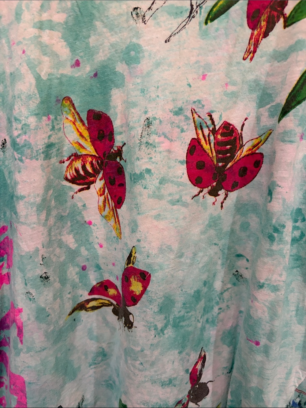Magnolia Pearl Clorful T-Shirt.ladybugs, fairies. - Picture 4 of 5